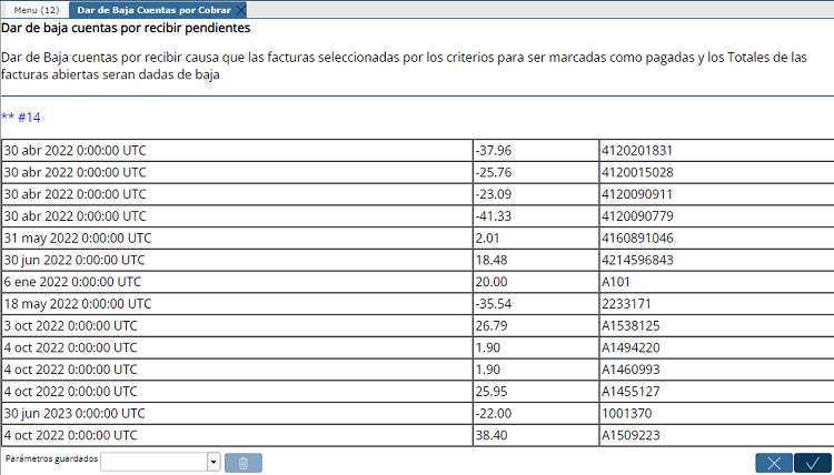 Log de Resultado