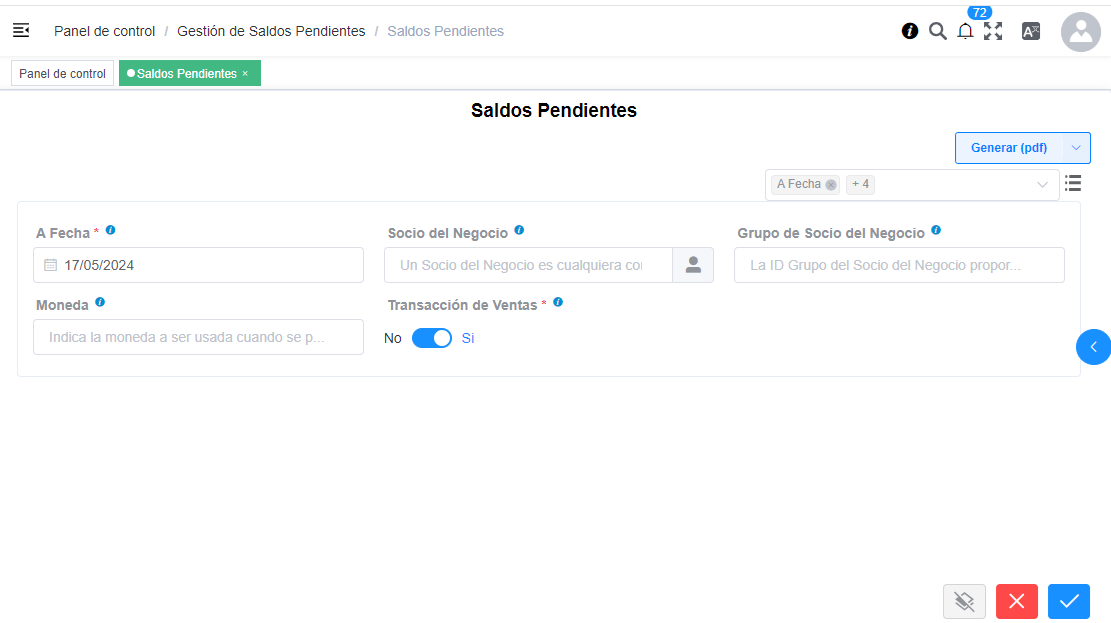 Saldos Pendientes