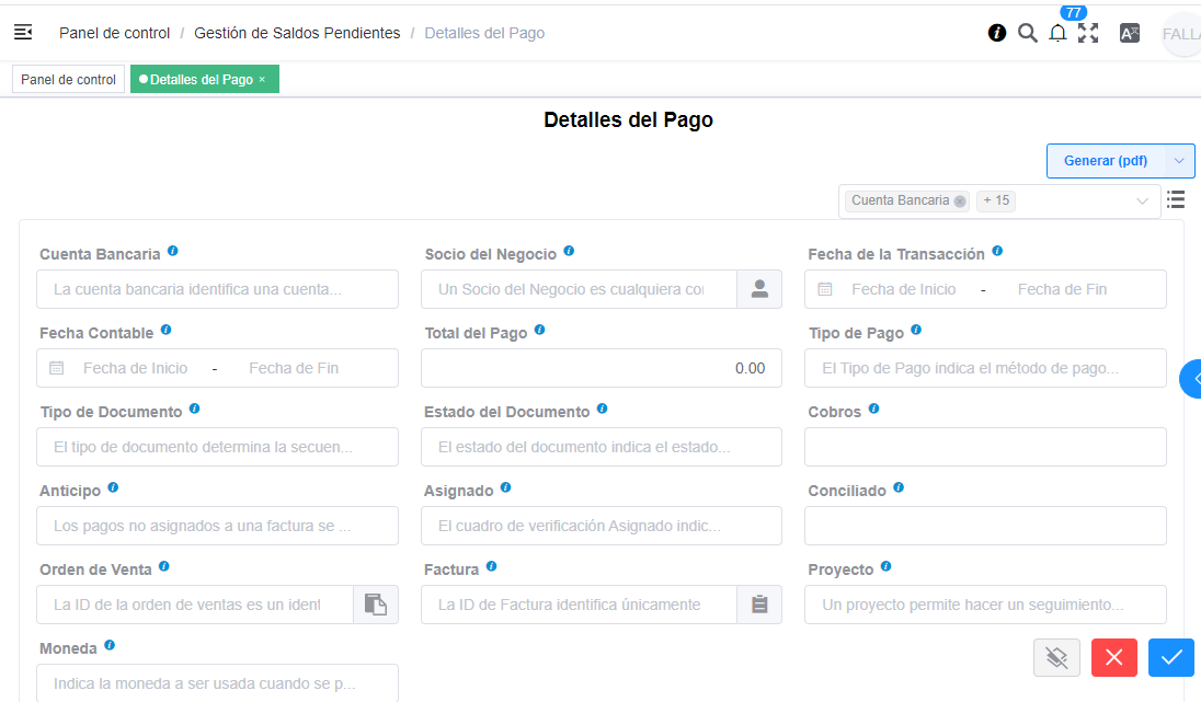 Detalles del Pago