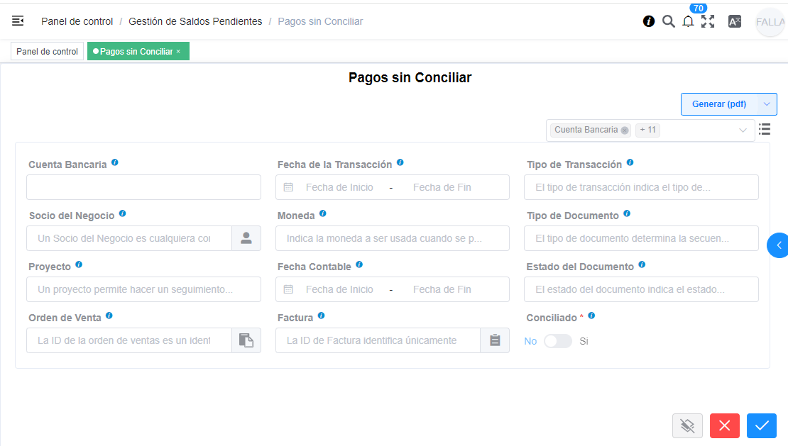 Pagos Sin Conciliar