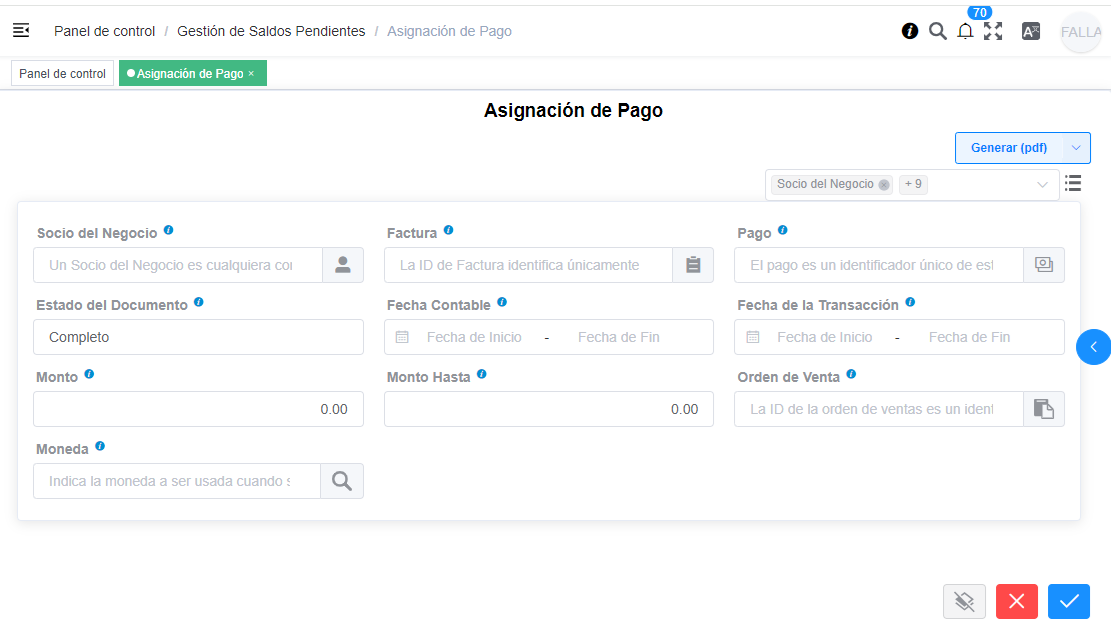 Asignación de Pago