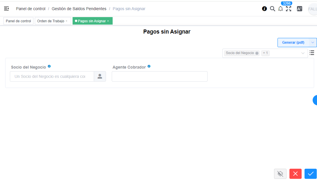 Pagos Sin asignar