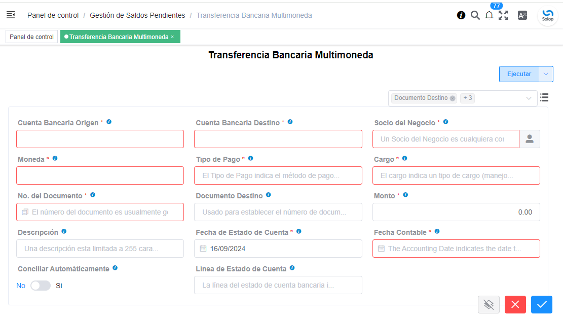 Transferencia Bancaria Multimoneda