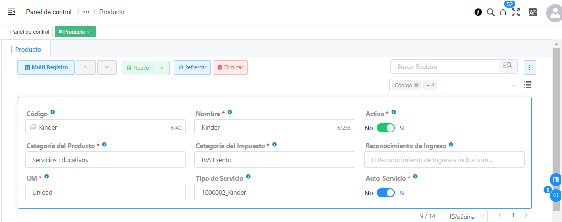 Tipo de Servicio