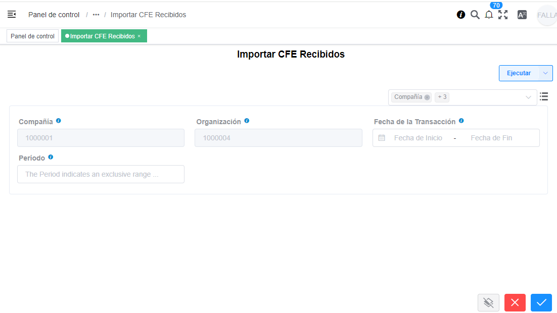 Importar CFE Recibidos