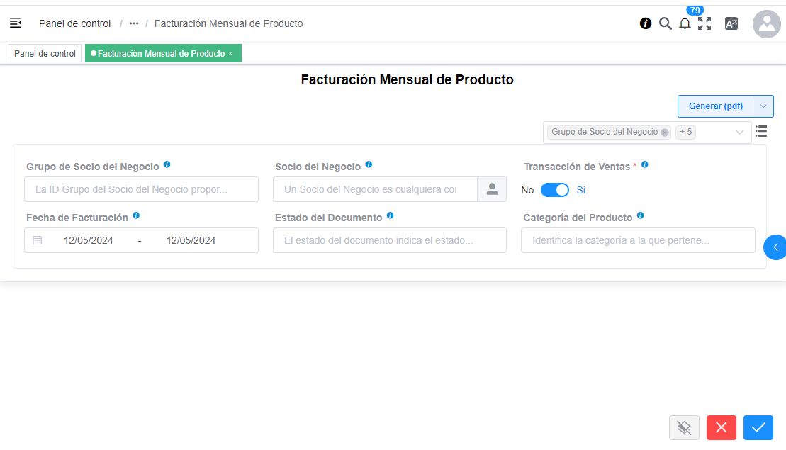 Mensual de producto