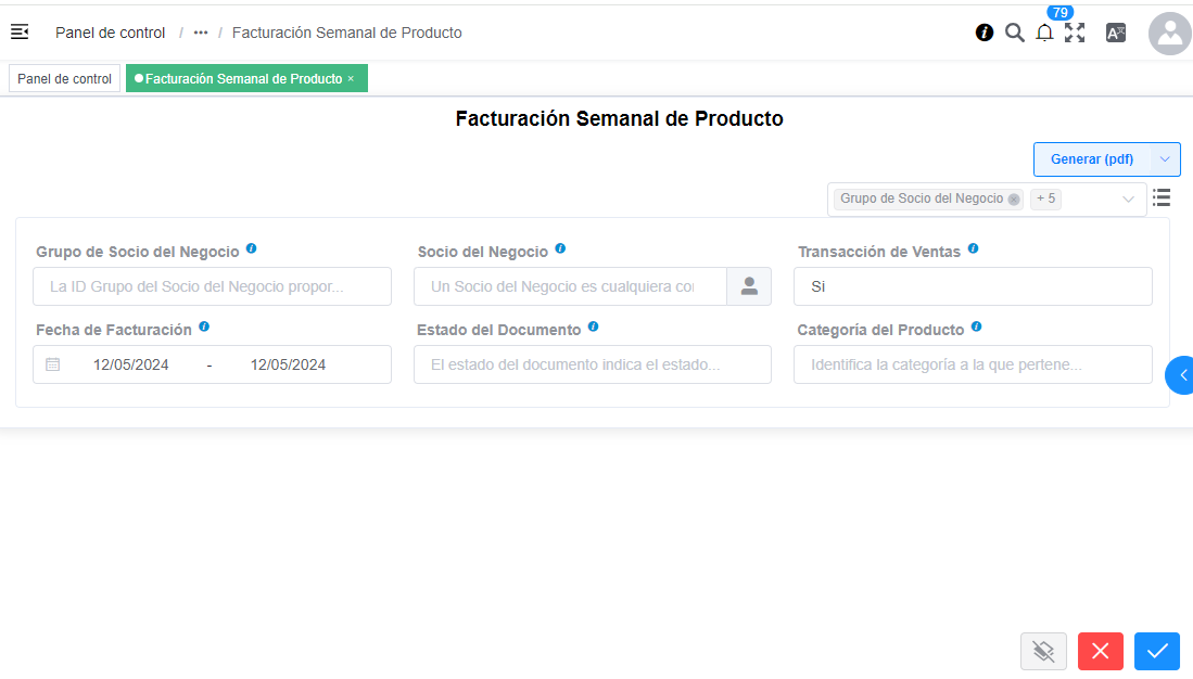 Semanal de producto