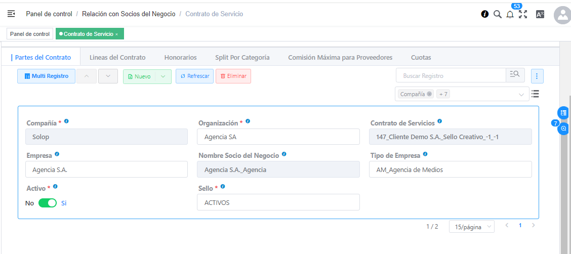 Partes del Contrato